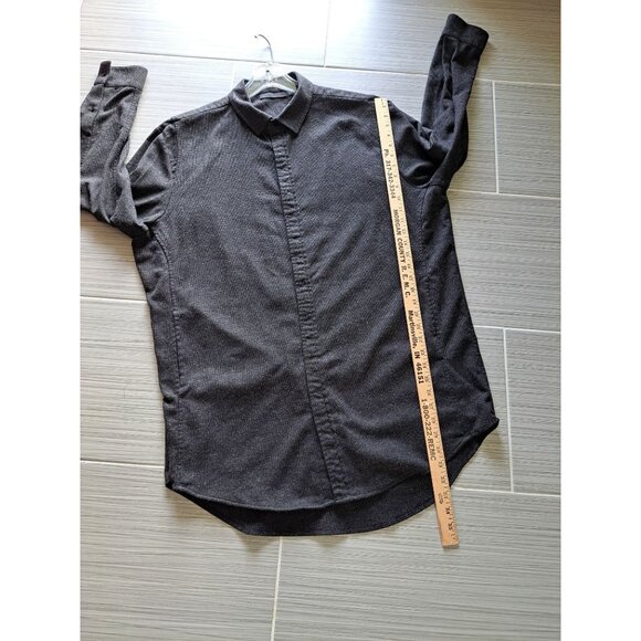 Alexander Wang Wool-Blend Flannel Oversized Shirt Button-Up Grey L Mens Designer - Picture 13 of 13